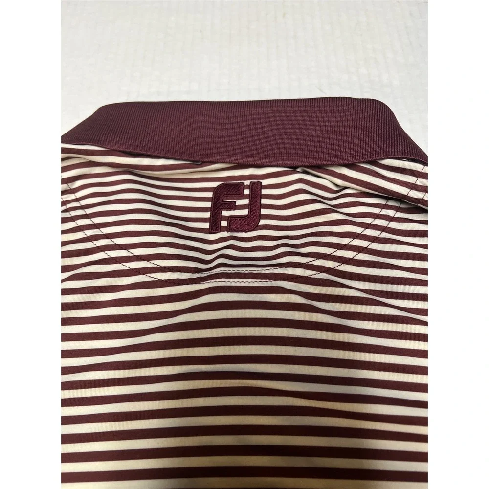 Footjoy Golf Polo Shirt Men's Large Richland  Embroidered Sleeve Striped - Picture 15 of 16